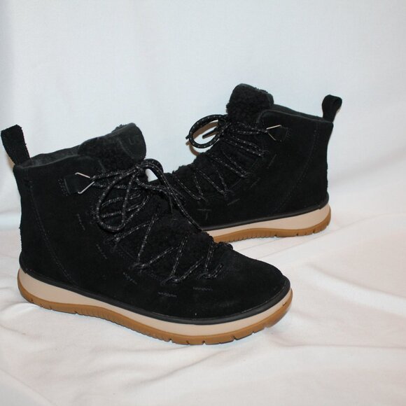 NIB UGG WOMEN'S WATERPROOF LAKESIDER SUEDE LACE UP BOOTS BLACK - Picture 2 of 7